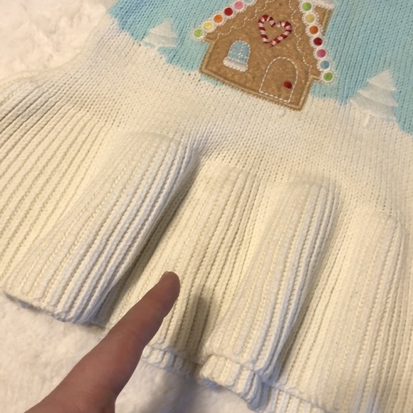 Gymboree 2T Winter Wonderland Knitted Sweater Dress Snowman & Gingerbread House - Picture 4 of 16